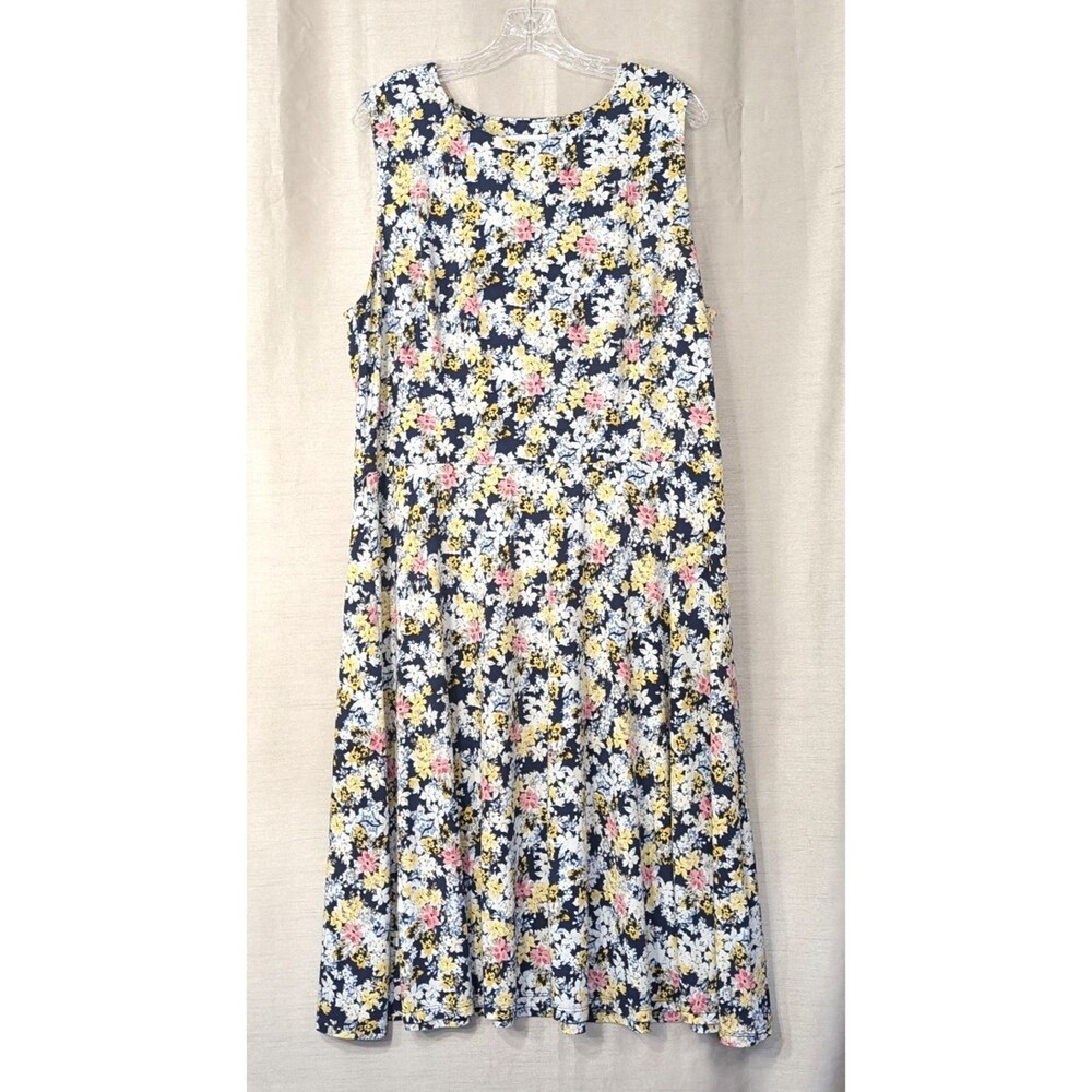 Charter Club Women's Size XXL Sleeveless Colorful Floral Midi Dress Fairycore